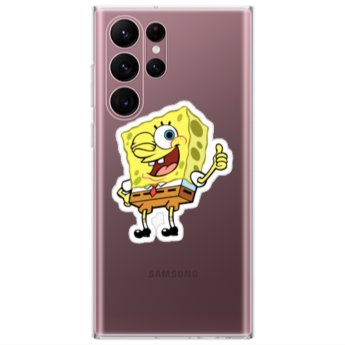 Samsung S22 Ultra spongebob2 Transparent Silicone TPU Θήκη