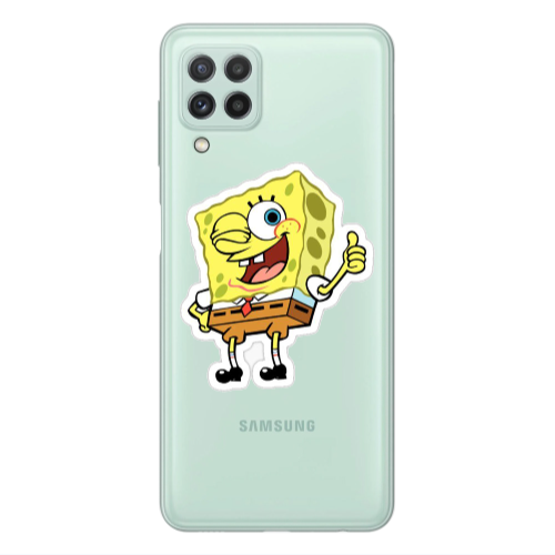 Samsung A22 4G spongebob2 Transparent Silicone TPU Θήκη