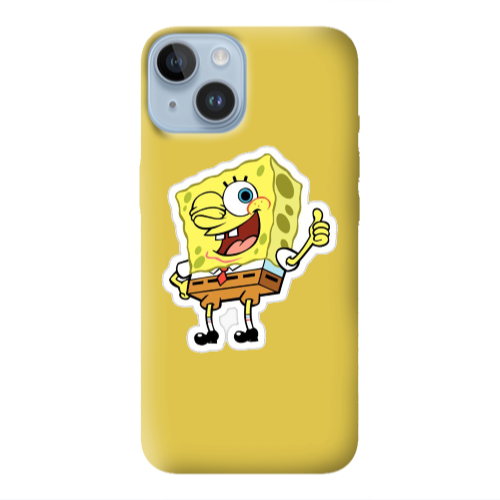 Apple iPhone 14 Plus spongebob2 Yellow Colored Silicone TPU Θήκη