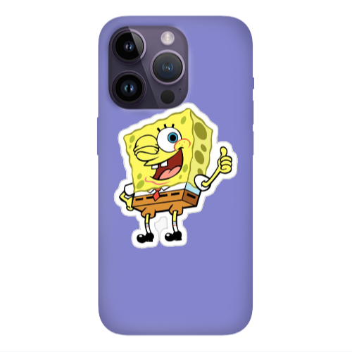 Apple iPhone 14 Pro  spongebob2 Purple Colored Silicone TPU Θήκη