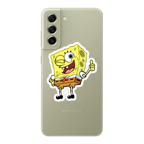 Samsung S21 FE spongebob2 Transparent Silicone TPU Θήκη