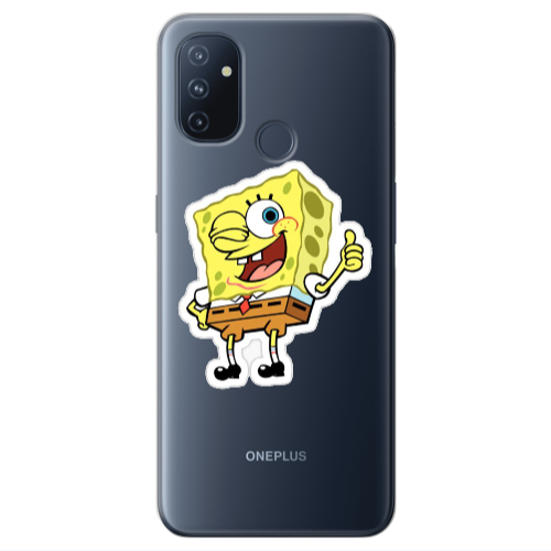Oneplus Nord 100 spongebob2 Transparent Silicone TPU Θήκη