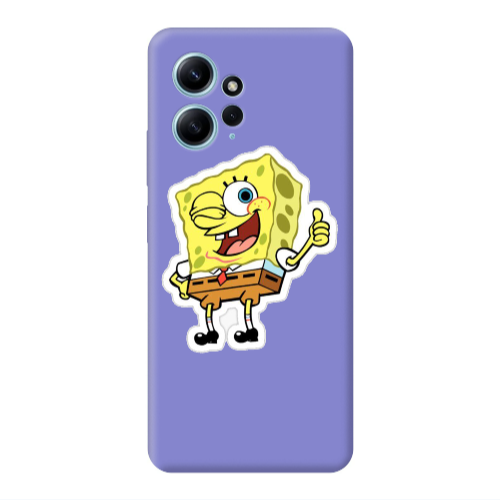 Xiaomi Redmi Note 12 4G spongebob2 Purple Colored Silicone TPU Θήκη