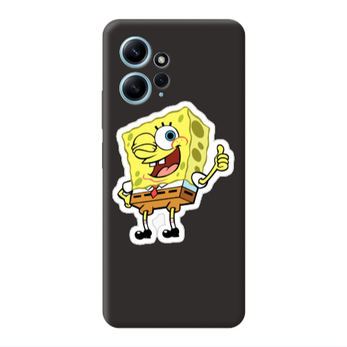 Xiaomi Redmi Note 12 4G spongebob2 Black Colored Silicone TPU Θήκη