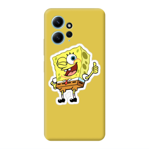 Xiaomi Redmi Note 12 4G spongebob2 Yellow Colored Silicone TPU Θήκη