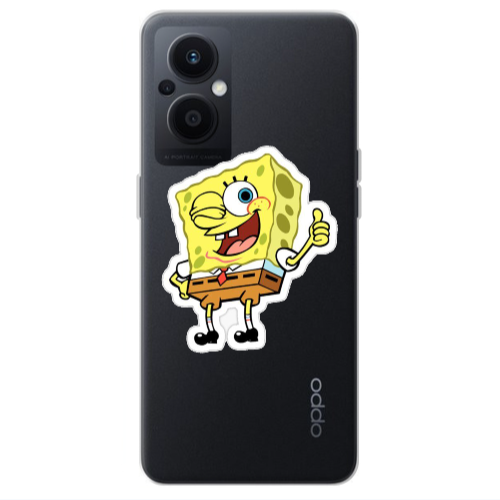 Oppo Reno 7 Lite spongebob2 Transparent Silicone TPU Θήκη