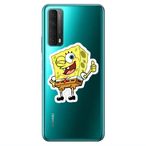 Huawei P Smart 2021 spongebob2 Transparent Silicone TPU Θήκη