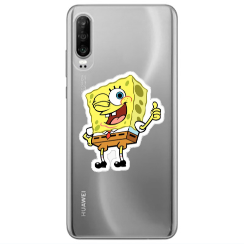 Huawei P30 spongebob2 Transparent Silicone TPU Θήκη