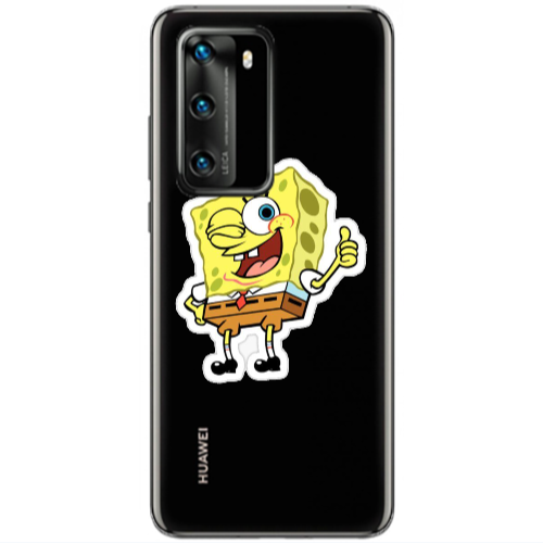 Huawei P40 spongebob2 Transparent Silicone TPU Θήκη