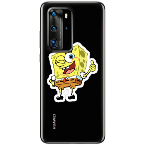 Huawei P40 Pro spongebob2 Transparent Silicone TPU Θήκη