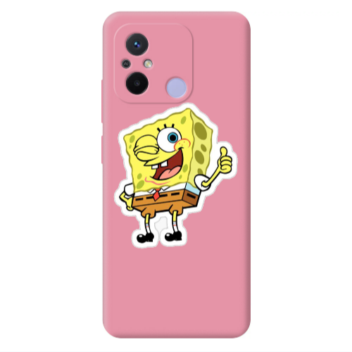 Xiaomi Redmi 12C spongebob2 Pink Colored Silicone TPU Θήκη