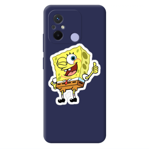 Xiaomi Redmi 12C spongebob2 Dark blue Colored Silicone TPU Θήκη