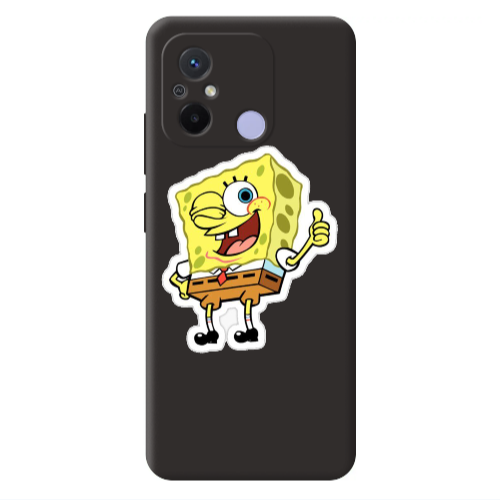 Xiaomi Redmi 12C spongebob2 Black Colored Silicone TPU Θήκη