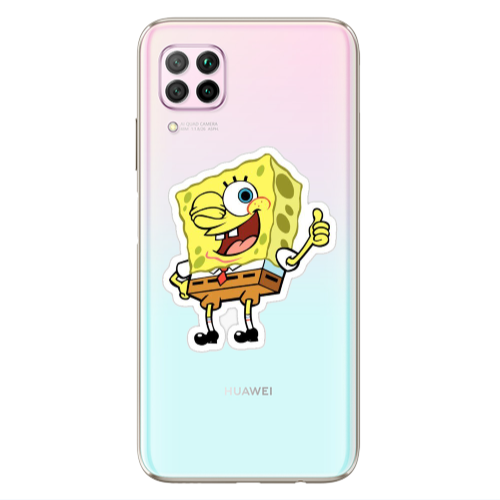 Huawei P40 Lite spongebob2 Transparent Silicone TPU Θήκη
