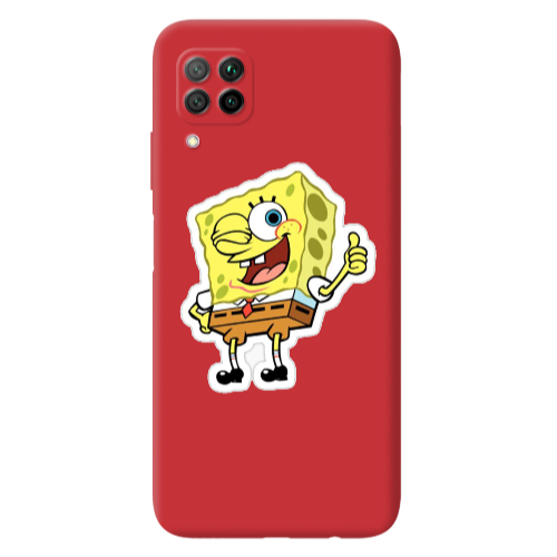 Huawei P40 Lite spongebob2 Red Colored Silicone TPU Θήκη