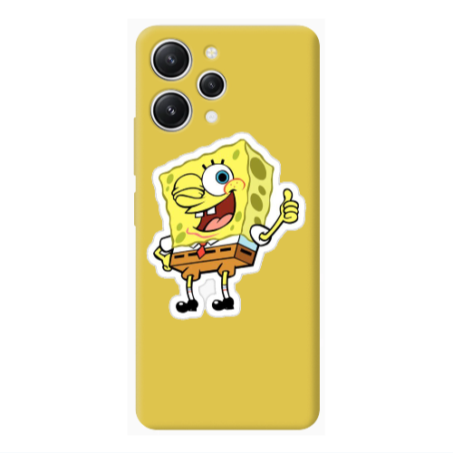 Xiaomi Redmi 12 spongebob2 Yellow Colored Silicone TPU Θήκη