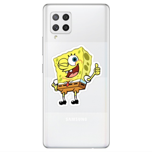 Samsung A42 5G spongebob2 Transparent Silicone TPU Θήκη