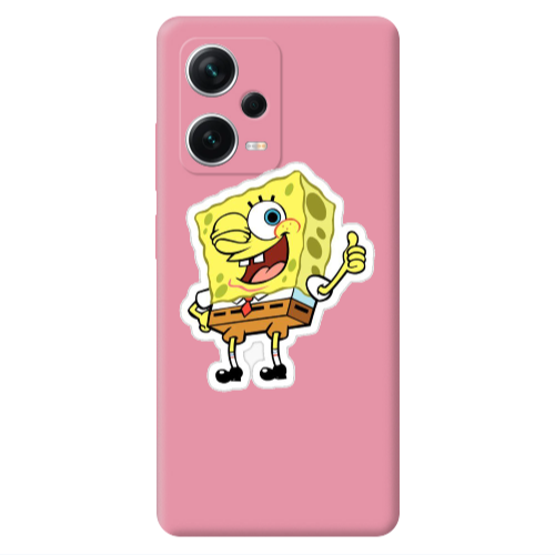 Xiaomi Poco X5 spongebob2 Pink Colored Silicone TPU Θήκη