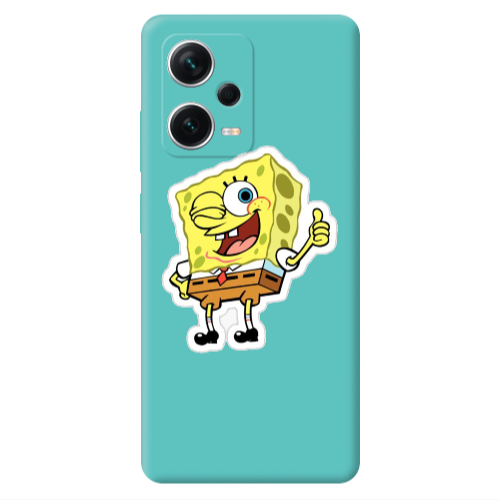 Xiaomi Poco X5 spongebob2 Turquoise Colored Silicone TPU Θήκη