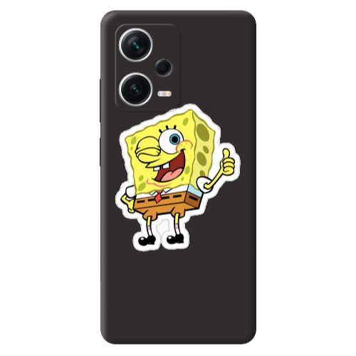 Xiaomi Poco X5 spongebob2 Black Colored Silicone TPU Θήκη