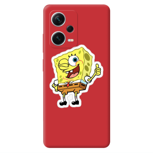 Xiaomi Poco X5 spongebob2 Red Colored Silicone TPU Θήκη