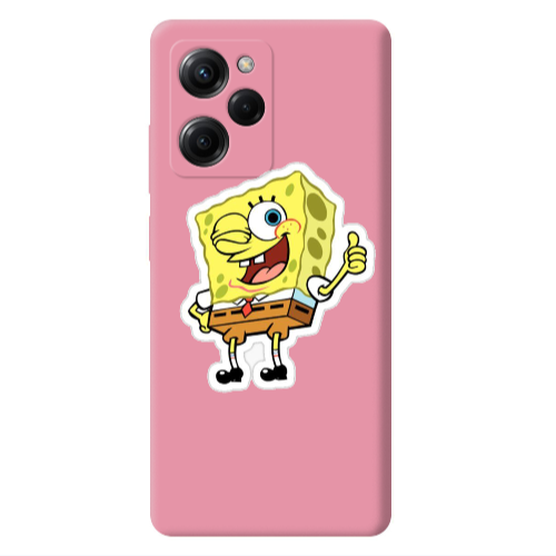 Xiaomi Poco X5 Pro spongebob2 Pink Colored Silicone TPU Θήκη