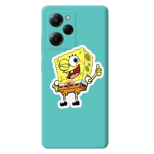 Xiaomi Poco X5 Pro spongebob2 Turquoise Colored Silicone TPU Θήκη