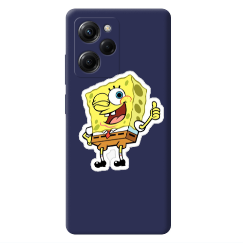 Xiaomi Poco X5 Pro spongebob2 Dark blue Colored Silicone TPU Θήκη