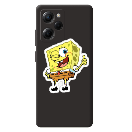Xiaomi Poco X5 Pro spongebob2 Black Colored Silicone TPU Θήκη