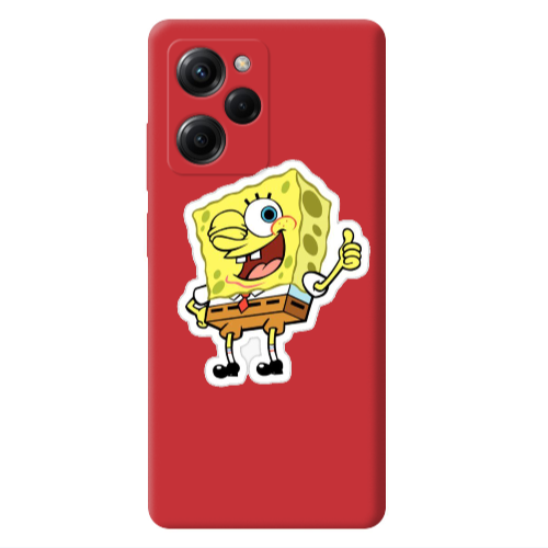 Xiaomi Poco X5 Pro spongebob2 Red Colored Silicone TPU Θήκη