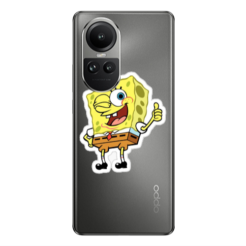 Oppo Reno10 5G spongebob2 Transparent Silicone TPU Θήκη