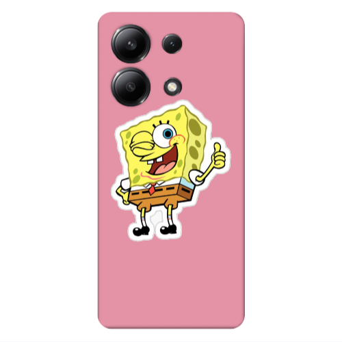 Xiaomi Redmi Note 13 4G spongebob2 Pink Colored Silicone TPU Θήκη