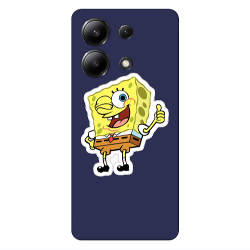 Xiaomi Redmi Note 13 4G spongebob2 Dark blue Colored Silicone TPU Θήκη