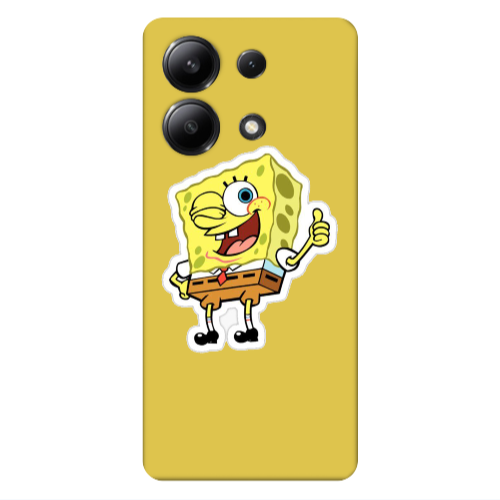 Xiaomi Redmi Note 13 4G spongebob2 Yellow Colored Silicone TPU Θήκη