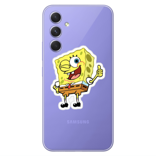 Samsung A55 spongebob2 Transparent Silicone TPU Θήκη