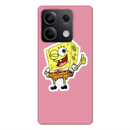 Xiaomi Redmi Note 13Pro 5G spongebob2 Pink Colored Silicone TPU Θήκη