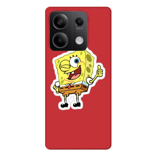 Xiaomi Redmi Note 13Pro 5G spongebob2 Red Colored Silicone TPU Θήκη