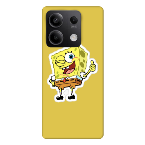 Xiaomi Redmi Note 13Pro 5G spongebob2 Yellow Colored Silicone TPU Θήκη
