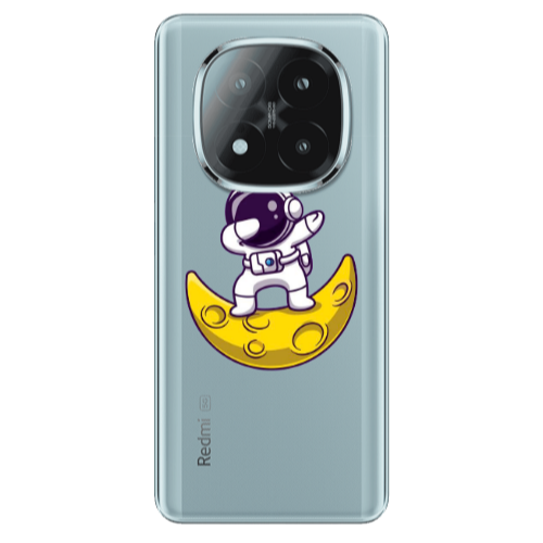 Xiaomi Redmi Note 14 Pro + 5g Astronaut on the moon Transparent Silicone TPU Θήκη