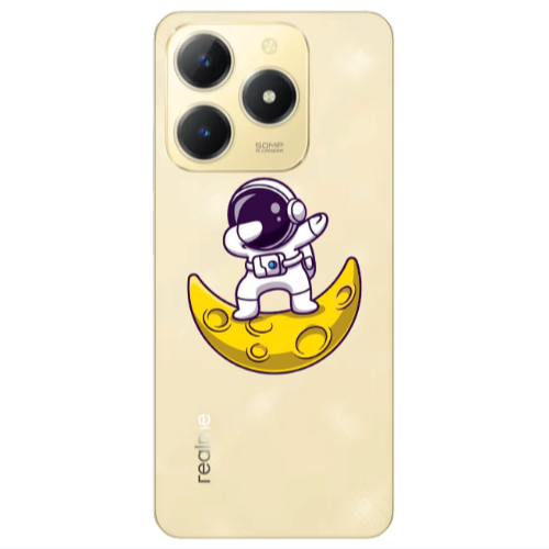 Realme C61 Astronaut on the moon Transparent Silicone TPU Θήκη