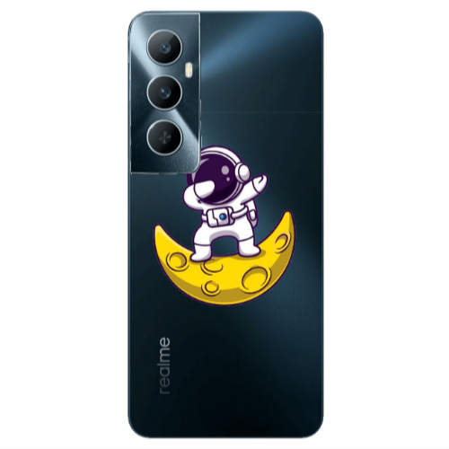 Realme C65 Astronaut on the moon Transparent Silicone TPU Θήκη