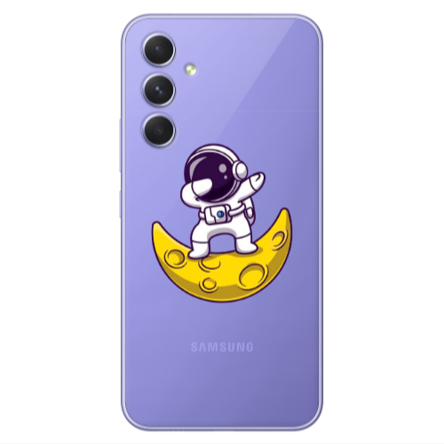 Samsung A56 Astronaut on the moon Transparent Silicone TPU Θήκη