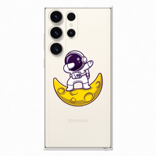 Samsung S25 Ultra Astronaut on the moon Transparent Silicone TPU Θήκη