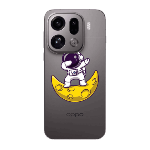 Oppo Find X9 Pro Astronaut on the moon Transparent Silicone TPU Θήκη