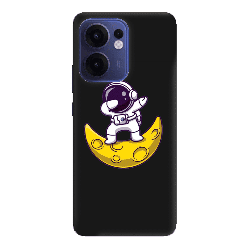 Oppo Reno 13 F Astronaut on the moon Black Colored Silicone TPU Θήκη