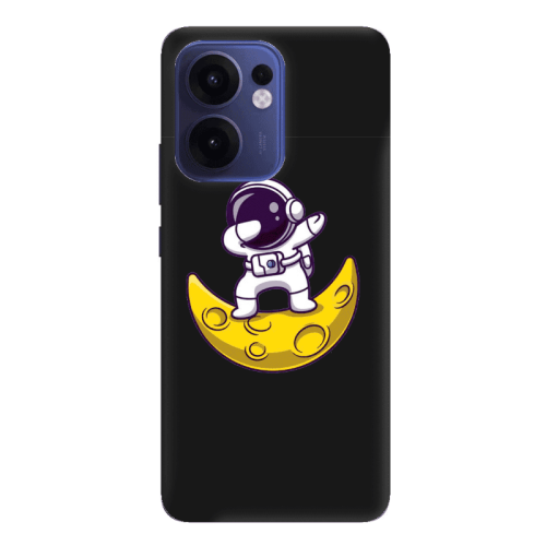 Oppo Reno13 FS Astronaut on the moon Black Colored Silicone TPU Θήκη