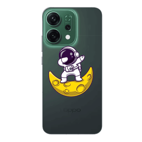 Oppo RENO 14 Astronaut on the moon Transparent Silicone TPU Θήκη