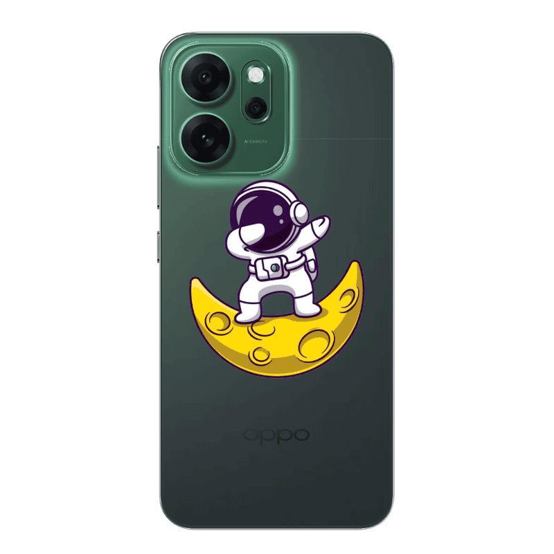 Oppo 14 F Astronaut on the moon Transparent Silicone TPU Θήκη