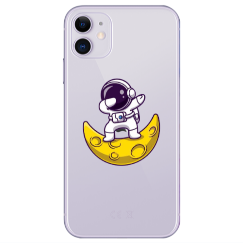 Apple iPhone 11  Astronaut on the moon Transparent Silicone TPU Θήκη