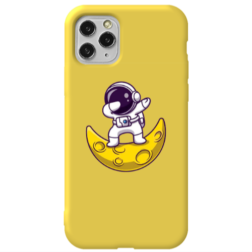 Apple iPhone 11 Pro Astronaut on the moon Yellow Colored Silicone TPU Θήκη